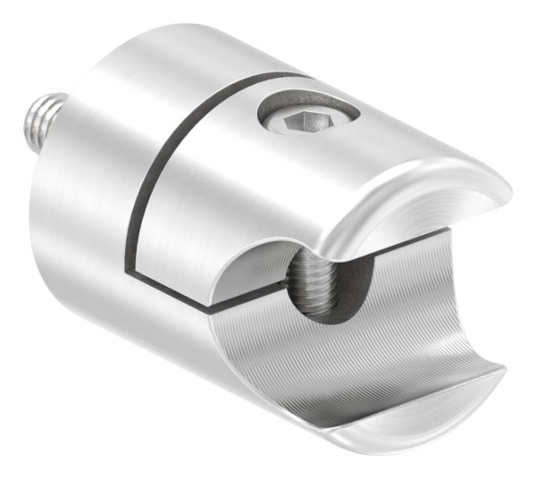 Halter Edelstahl V2A fuer Klemmprofil Ø 18 mm gerade geschliffen Korn 240-88-1155332.240