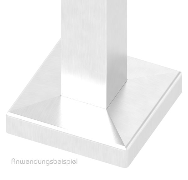 Abdeckrosette 108x108x25 mm für Vierkantrohr: 40x40 mm V2A