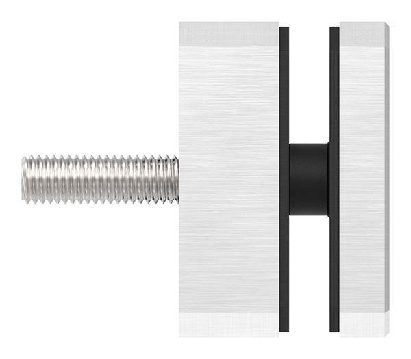 Glas-Punkthalter | 63x63 mm | für Anschluss: flach | V2A