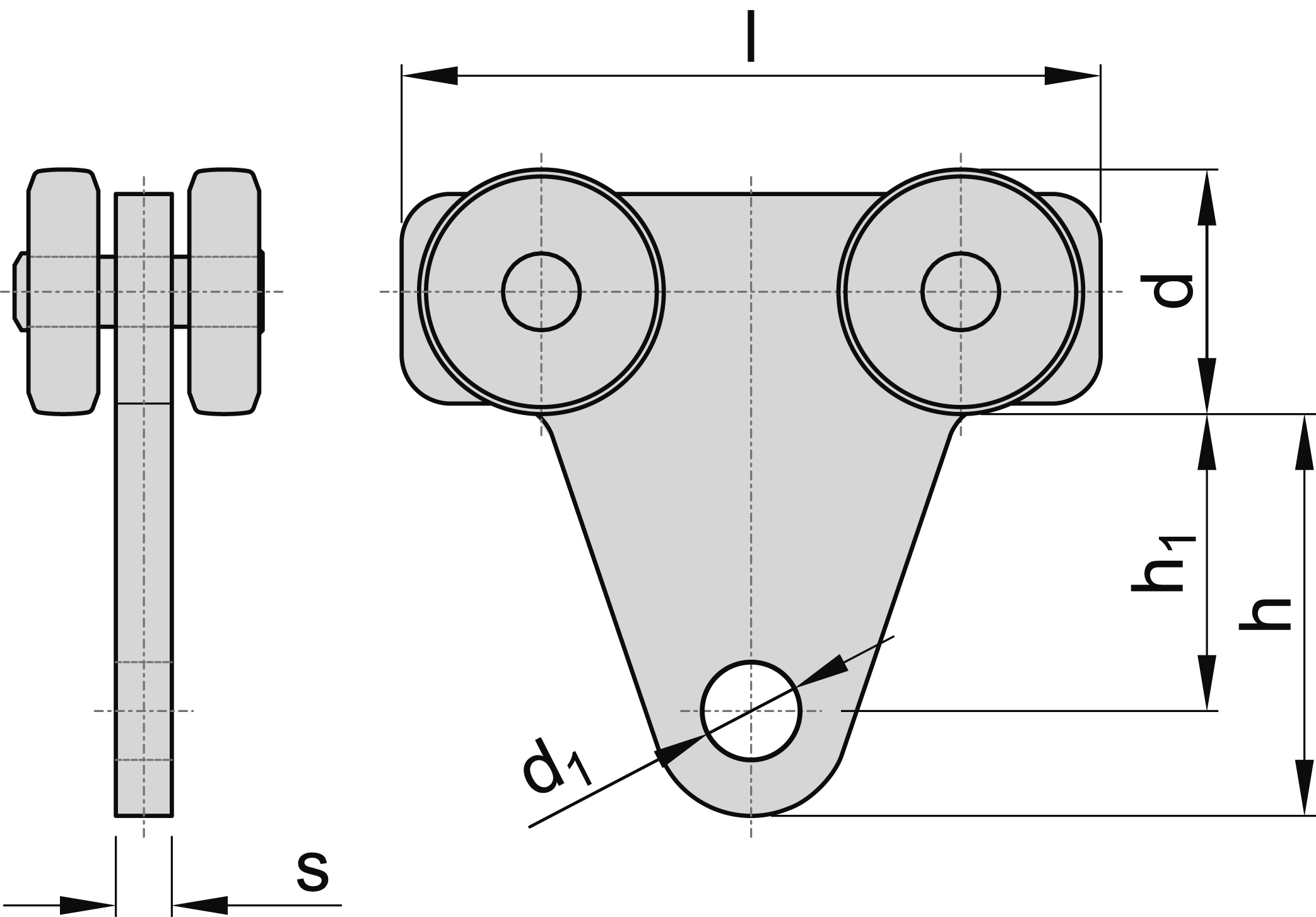 Doppelrolle zum Einhaengen MEA Gr- 5 verzinkt Ø 89 mm 10336843-60-0021.7
