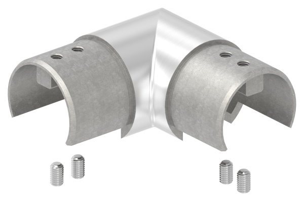 Verlaufsecke 90° | horizontal | für Nutrohr Ø 48,3 mm | V4A