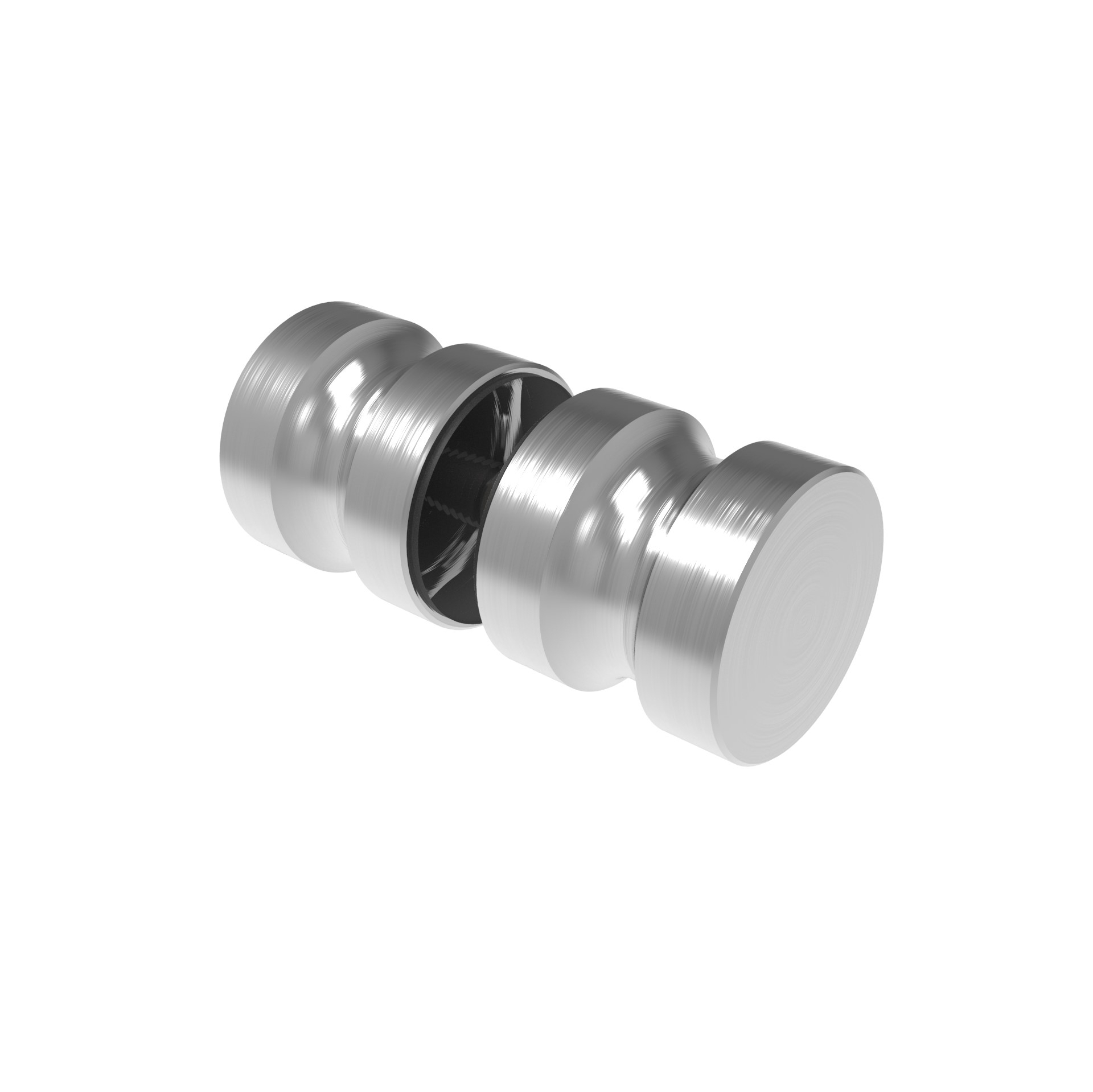Glastuerknauf beidseitig Edelstahl V2A geschliffen Ø 32mm-89-11GS304M926S-A.4
