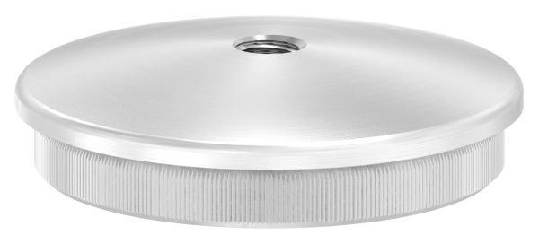 Einsteckkappe V2A Edelstahl fuer Rohr Ø 60-3x2-5 mm mit M8 Gewinde gewoelbt-11-5068.4