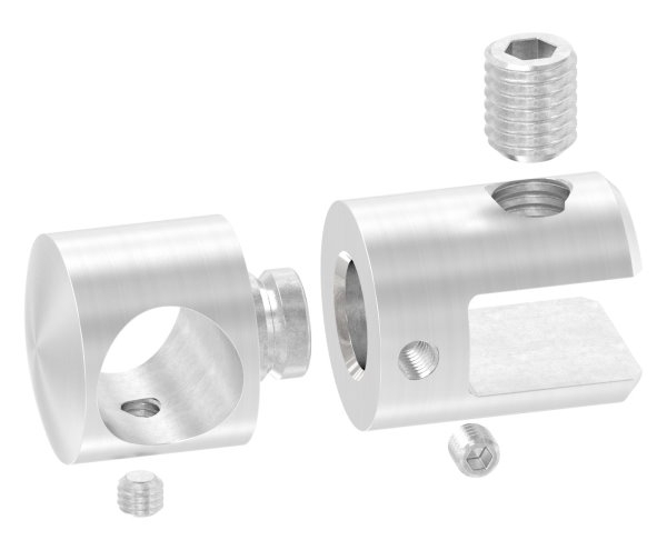 Querstab-Plattenhalter V2A Edelstahl Ø 25 mm – für Rundstäbe 16 mm inkl. Schrauben