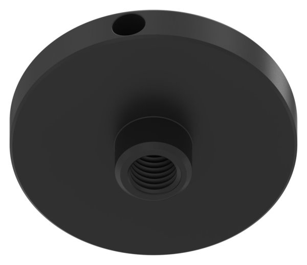 Oberteil Glaspunkthalter Edelstahl V2A Ø 52 mm pulverbeschichtet RAL 9005 schwarz matt-88-1160195-240-OT.9005
