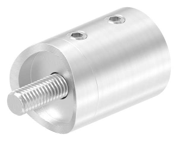 Querstab-Endhalter V2A Edelstahl – Anschluss Ø 42,4 mm passend für Rundstäbe 10 mm Sackloch Abschluss LINKS inkl. Schrauben