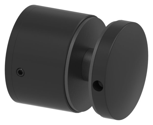 Glaspunkthalter 52mm- flach- verstellbar- V2A- pulverbeschichtet in RAL 9005 schwarz matt-88-1160250-240.9005