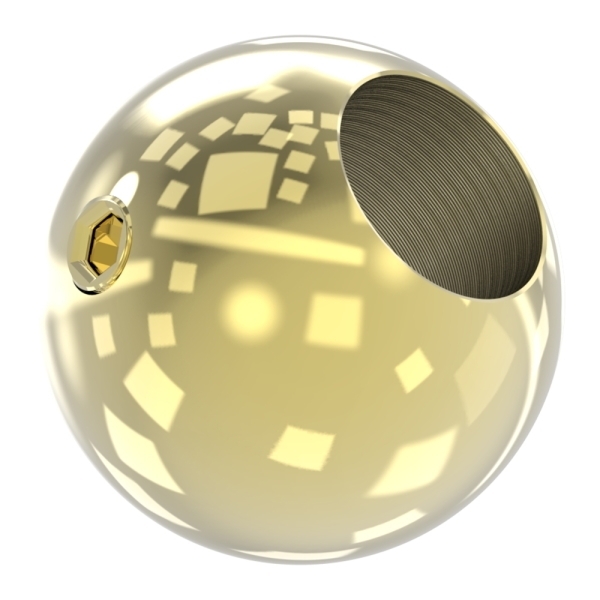 Messingkugel Ø 35mm mit Durchgangsbohrung 12,2mm