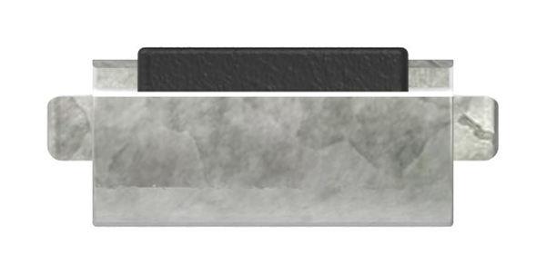 1 Sicherungsboden zu Glasklemme 45x45x26 mm AbZ Zink