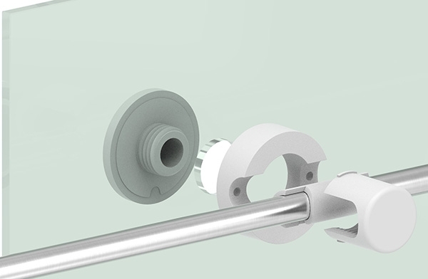BRENK-fix® Halter Ø 50mm, Kunststoff, reinweiss 4 Stück