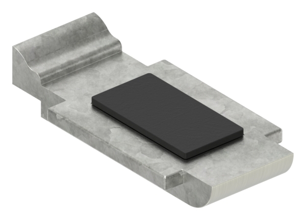 1 Sicherungsboden zu Glasklemme 52x52x32,5 mm AbZ Edelstahleffekt