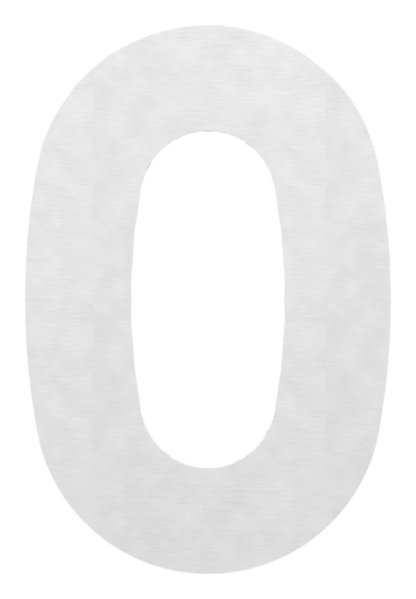 Hausnummer 0 | groß | Maße: 200 mm x 300 mm | V2A