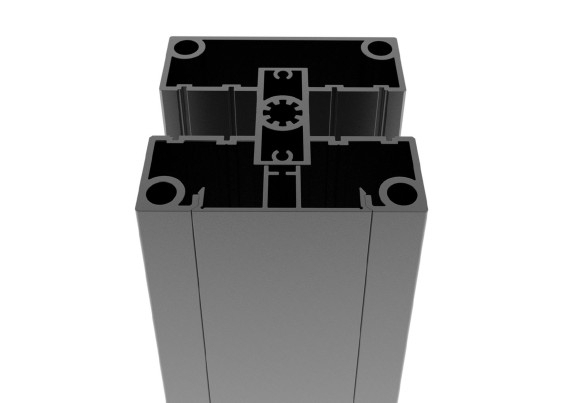 Aluminiumpfosten Set Aluminium 80x80 mm 1850 mm Anthrazit RAL 7016-89.FGP80X801850R7016