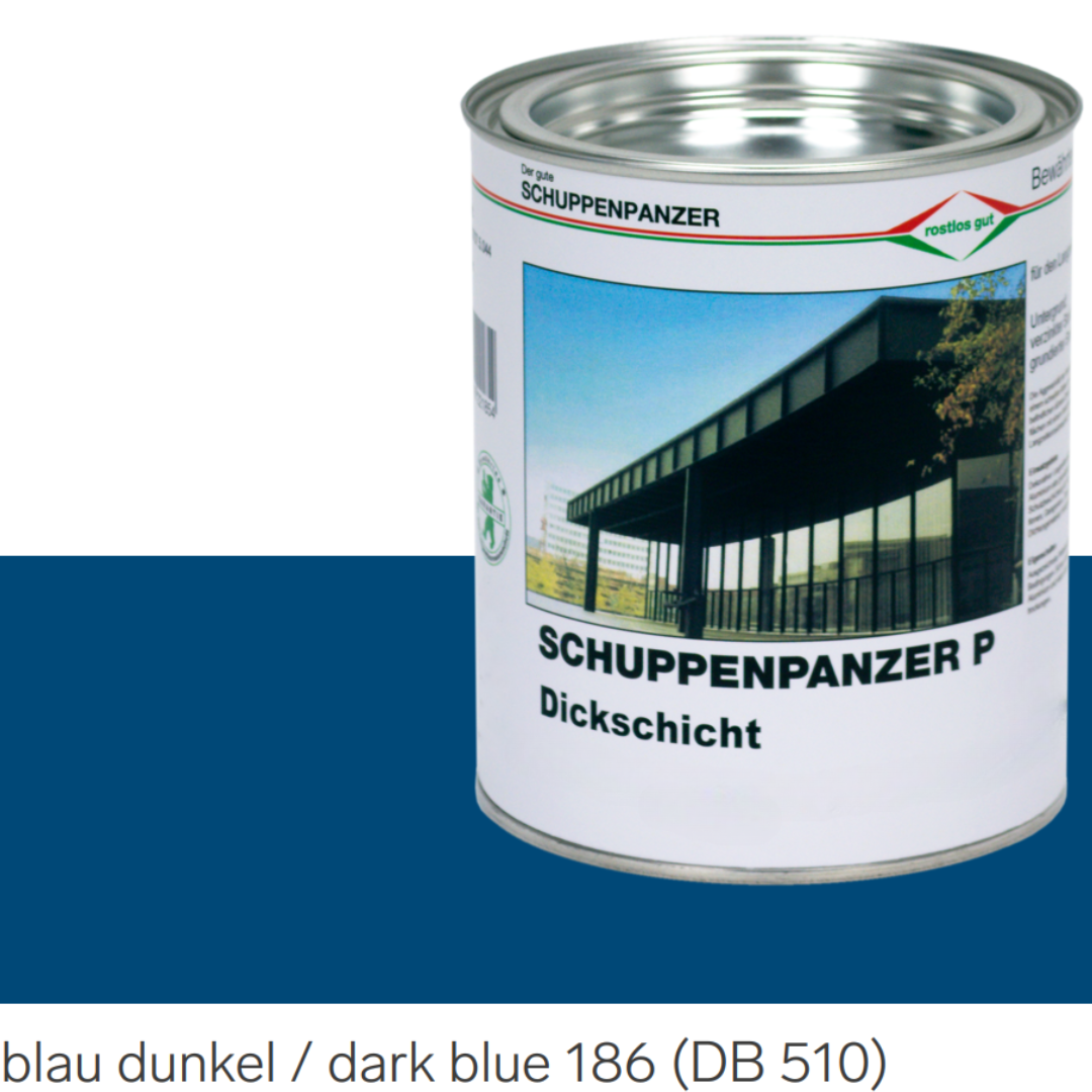 SCHUPPENPANZER-P Dickschicht 0519 blau-dunkel 186 DB 510 2,5 l für Zäune und STAHL