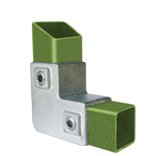 Rohrverbinder Vierkantrohr Verbinder Stahl Bogen 90° quadratisch 25x25 mm-125FB25X25