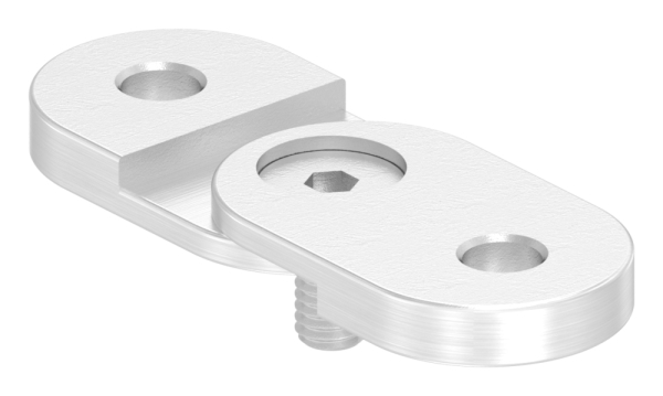 Handlaufanschlussplatte Edelstahl V2A 63 x 25 x 4 mm verstellbar flach-88-1160180-240.V