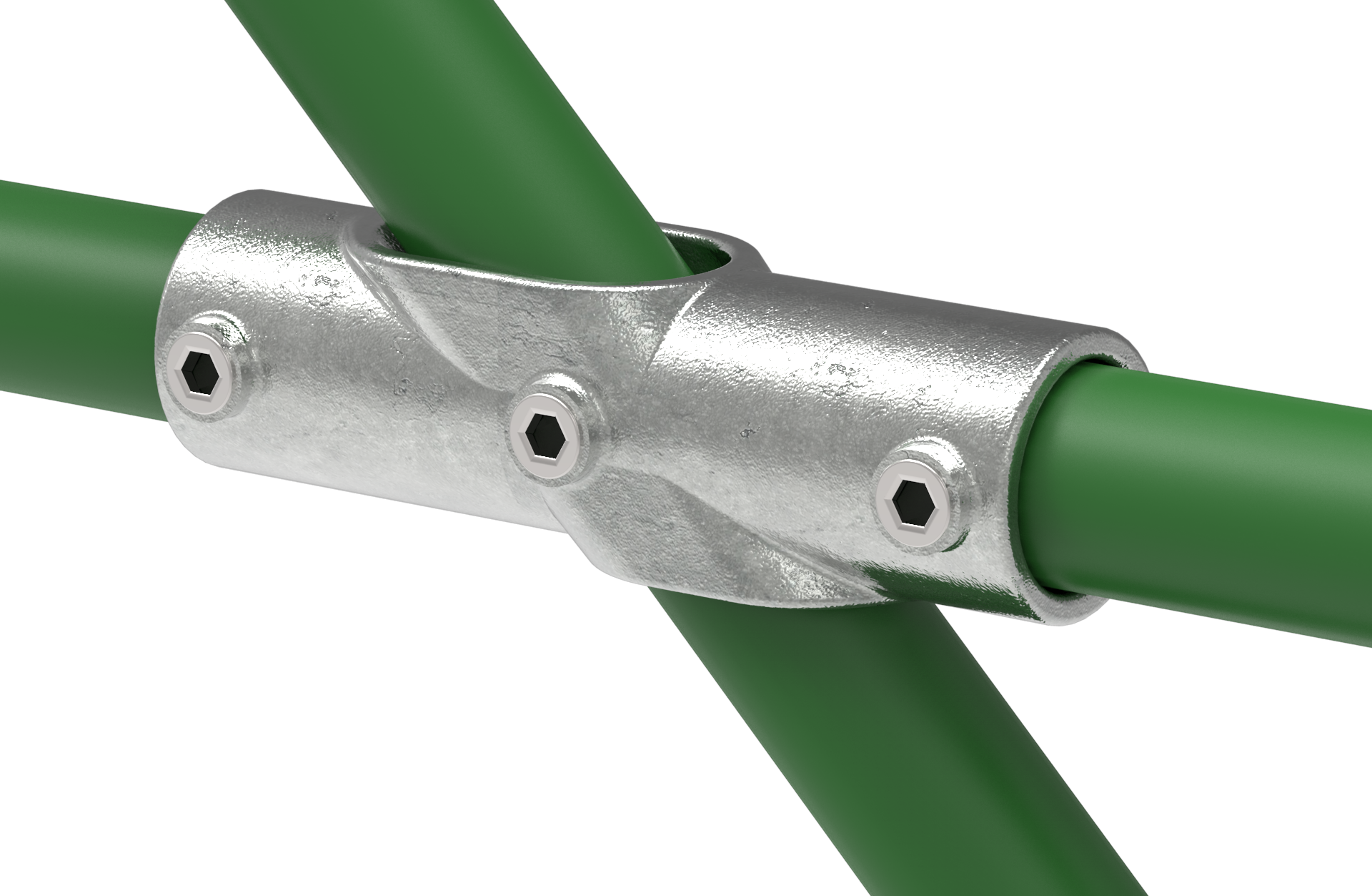 Rohrverbinder Kreuzstueck 30-45° Ø 33-7 mm -1- - Temperguss verzinkt - 130B34-130B34