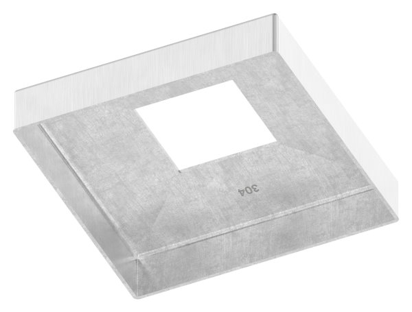 Abdeckrosette 108x108x25 mm für Vierkantrohr: 40x40 mm V2A