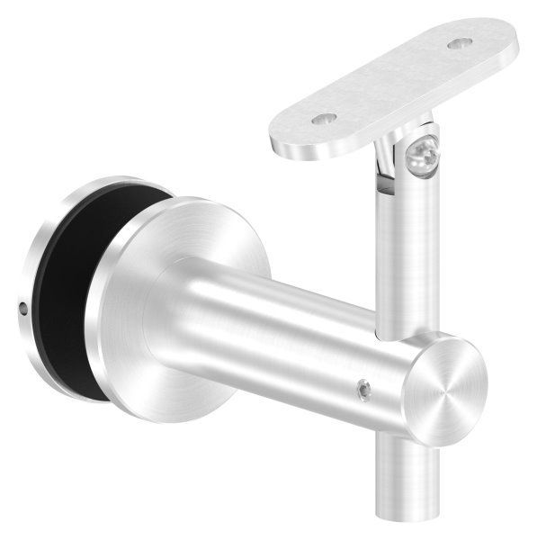 Handlaufhalter mit Gelenk für Glas und Halteplatte für flachen Anschluss V2A