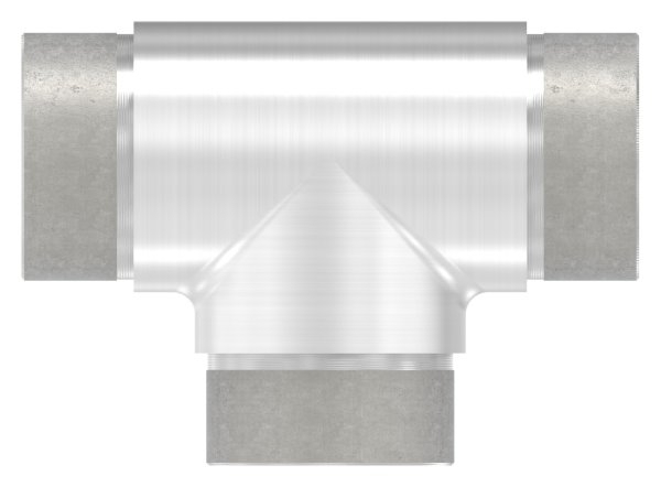T-Stueck mit gleichen Abgaengen fuer Rundrohr Ø 48-3x2-0 mm V2A-11-3677.4