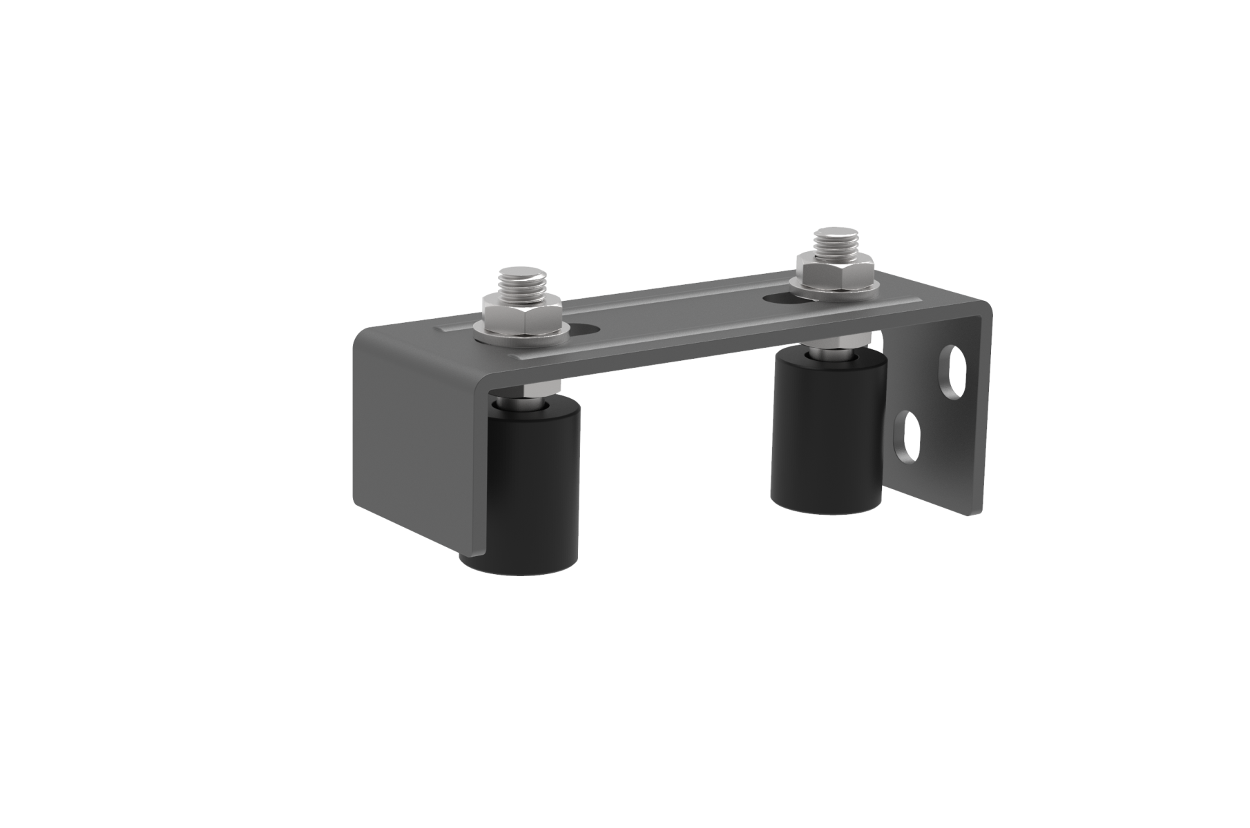 Einstellbare Fuehrungsrolle Stahl verzinkt L=165 mm 2 Rollen Ø 32 mm RAL 7016-89-11H122SR7016-A.4