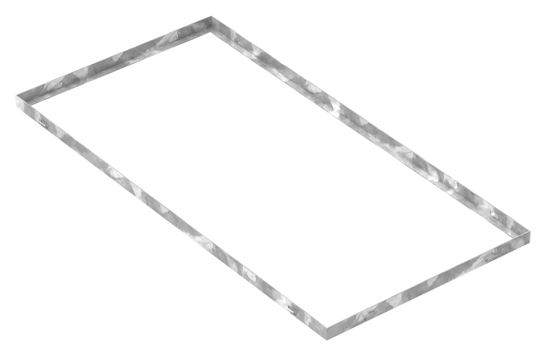 Zarge | Maße: 500x1000x28 mm | für Rosthöhe 25 mm | aus S235JR (St37-2), bandverzinkt