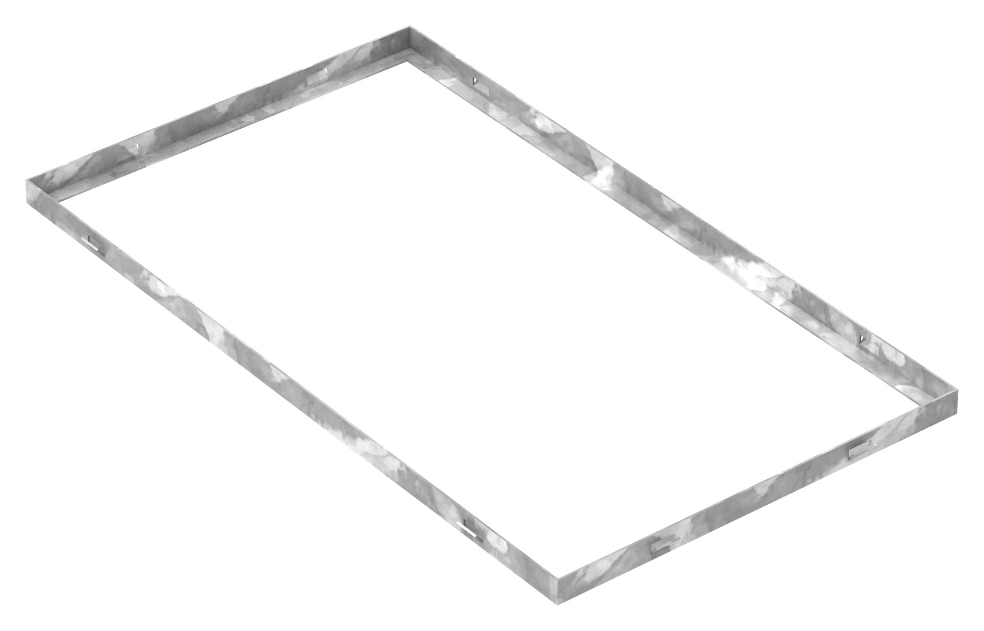 Zarge | Maße: 400x700x23 mm | für Rosthöhe 20 mm | aus S235JR (St37-2), bandverzinkt