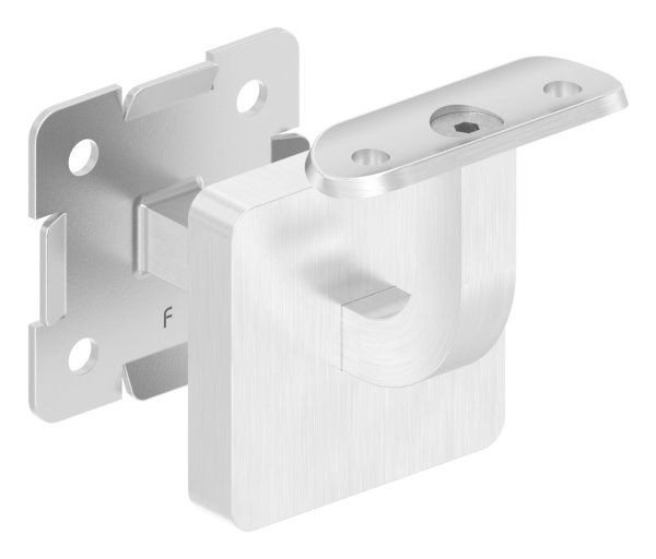 Handlaufhalter mit Cliprosette und Halteplatte für Ø 42,4 mm V2A