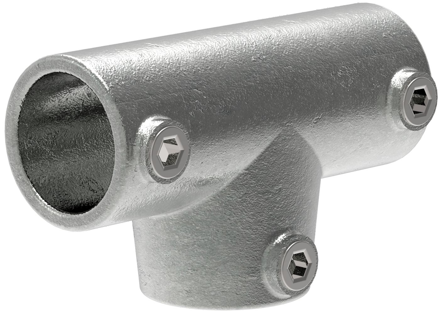 Rohrverbinder T-Stueck lang verstellbar 0-11° Ø 48-3 mm -1 1-2- - Temperguss verzinkt - 155D48-155D48