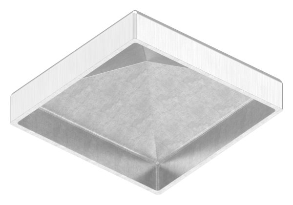 Pfostenkappe Edelstahl für Vierkantrohr: 50x50 mm geschliffen V2A