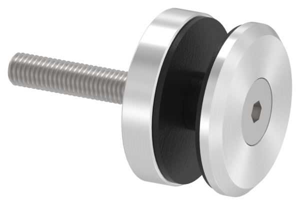 Glaspunkthalter Edelstahl V4A Ø 52 mm Klemmbereich 6-0-21-52 mm flach mit Schraube M10x80-88-1160195-V4A.S