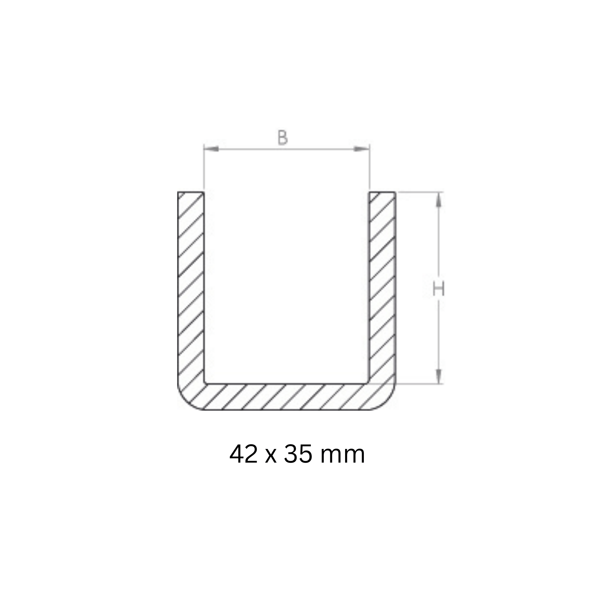 Bund - 1 Stueck - Material- 16x4 mm - Innenmass- 42x35 mm - Stahl -Roh- S235JR-30-6723.8