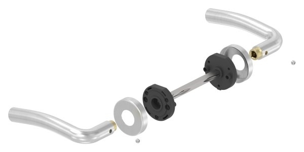 Tuerdrueckerpaar V2A inkl- 8 mm Drueckerstift Modell Alfredo-11-3972.4