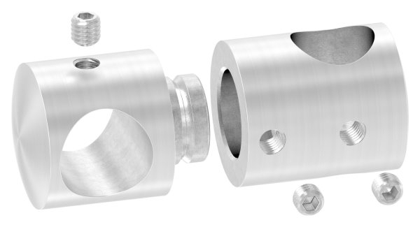 Querstabhalter V2A Edelstahl – Doppel fuer 2 Rundstaebe 14 mm inkl- Schrauben-11-1628.4