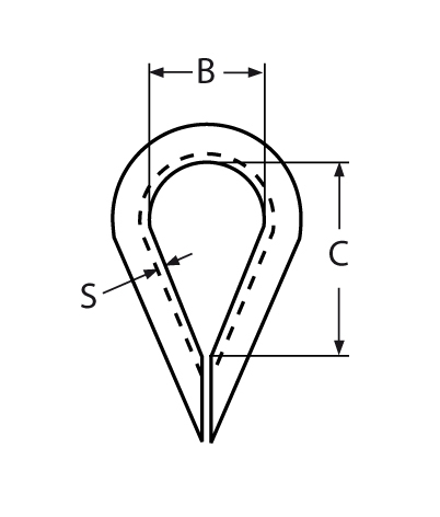 Kausche fuer Drahtseil- 2 – 24 mm V4A- Verkauf in VPE-66-64-411.8247