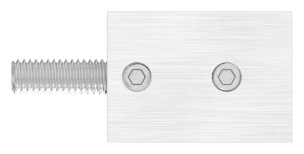 Querstabhalter V2A Edelstahl – Vierkant (Quadratisch)  Anschluss FLACH für Vierkantmaterial 12x12 mm inkl. Schrauben