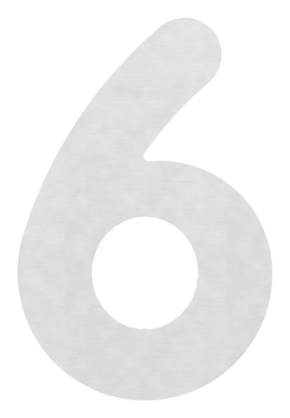 Hausnummer 6 | groß | Maße: 200 mm x 300 mm | V2A