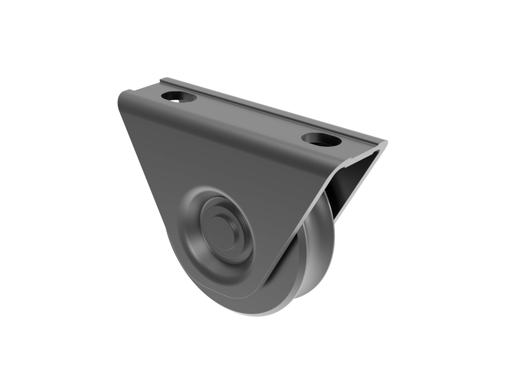 Schiebetorrolle mit Aussenstuetzplatte Stahl Rolle Ø 58 mm U-Rille RAL 7016-89-11H31U60R7016-A.4
