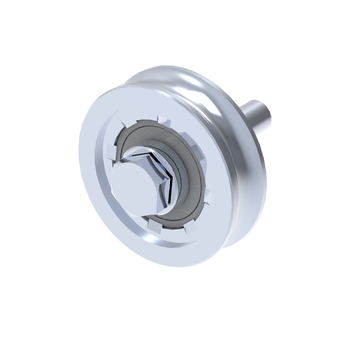 Schiebetorrolle Edelstahl V2A Ø 78 mm U-Profil R10 mit Lager und Stuetze-89-11H806U80R10-A.4
