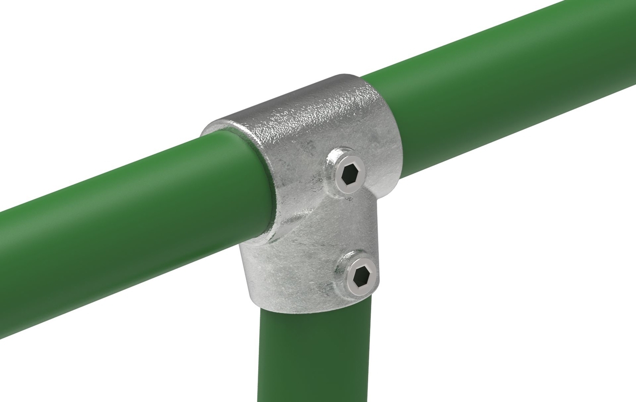Rohrverbinder T-Stueck kurz verstellbar 0-11° Ø 42-4 mm -1 1-4- - Temperguss verzinkt - 153C42-153C42