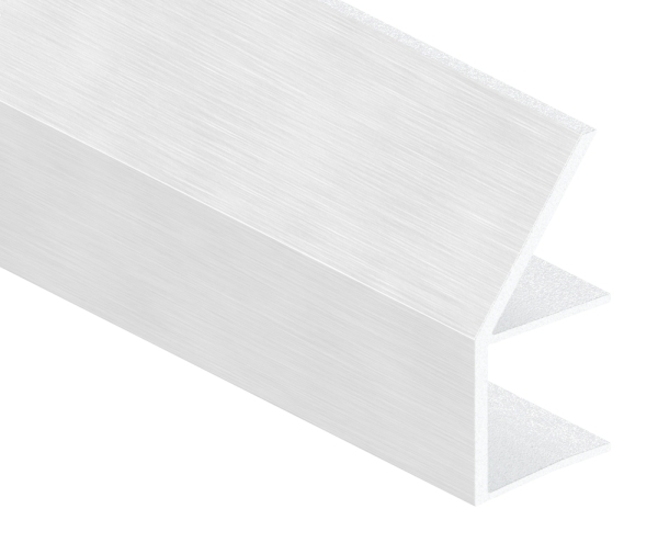 Regenrinne Aluminium eloxiert E4-EV1 fuer Glas 17-52 mm L = 3000 mm Edelstahloptik-88-11VDE-RE-3000.17