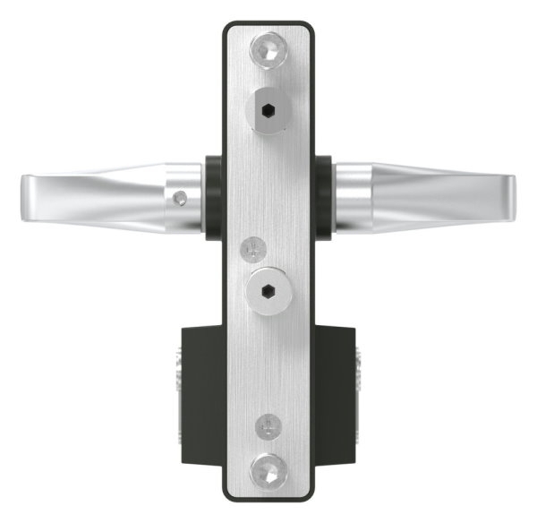 Gittertorschloss GTS 2 fuer Rohrstaerke 60-80mm- montagefertiges Set- tannengruen-88-1156704-ALU.6009