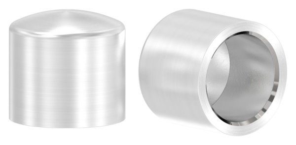 Endkappe fuer Rundmaterial Ø 12 mm leicht gewoelbt zum Kleben V2A-11-4014.4