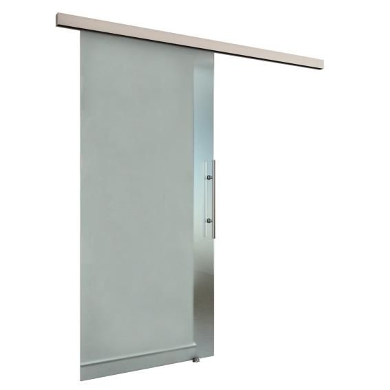 Glastuer Schiebetuersystem Oberfuehrung Soft-Stop- Alu eloxiert- 3000mm- 8-12mm Glas-89-11GSALP8107NE3M-A.4