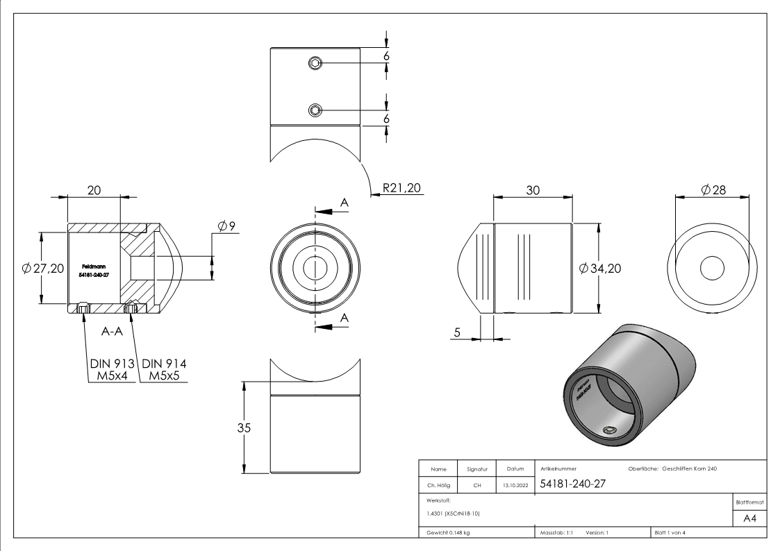 Befestigung für Rohr 26,9mm and 42,4mm