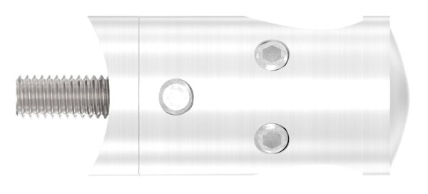 Querstabhalter V4A Edelstahl – 90° Außenecke für Anschluss 42,4 mm passend für Rundstäbe 12 mm inkl. Maden- & Befestigungsschrauben