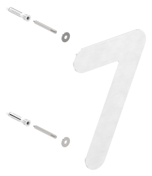Hausnummer 7 | klein | Maße: 110 mm x 150 mm | V2A