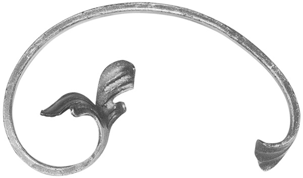 Leichtbarock - rechts - Masse- 95x160 mm - Material- 12x5 mm - Stahl S235JR- roh-30-1742.8