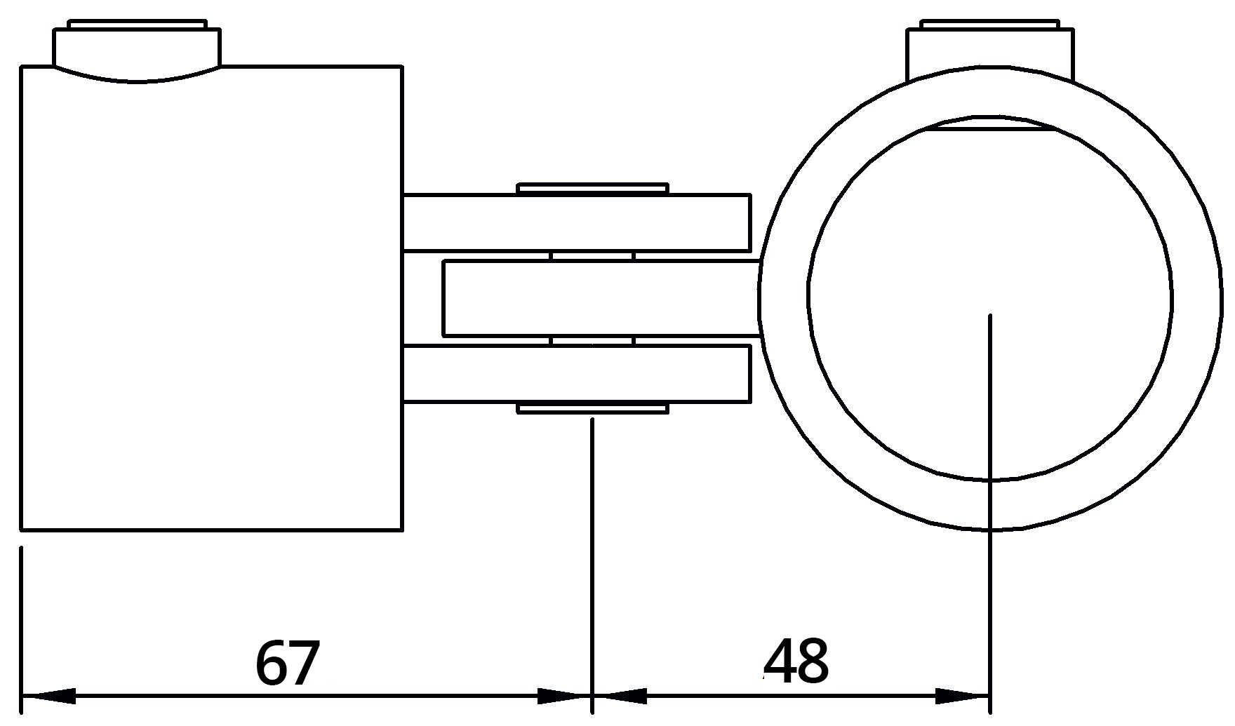 Rohrverbinder Gelenkstueck einfach Ø 42-4 mm -1 1-4- - Temperguss verzinkt - 173C42-173C42