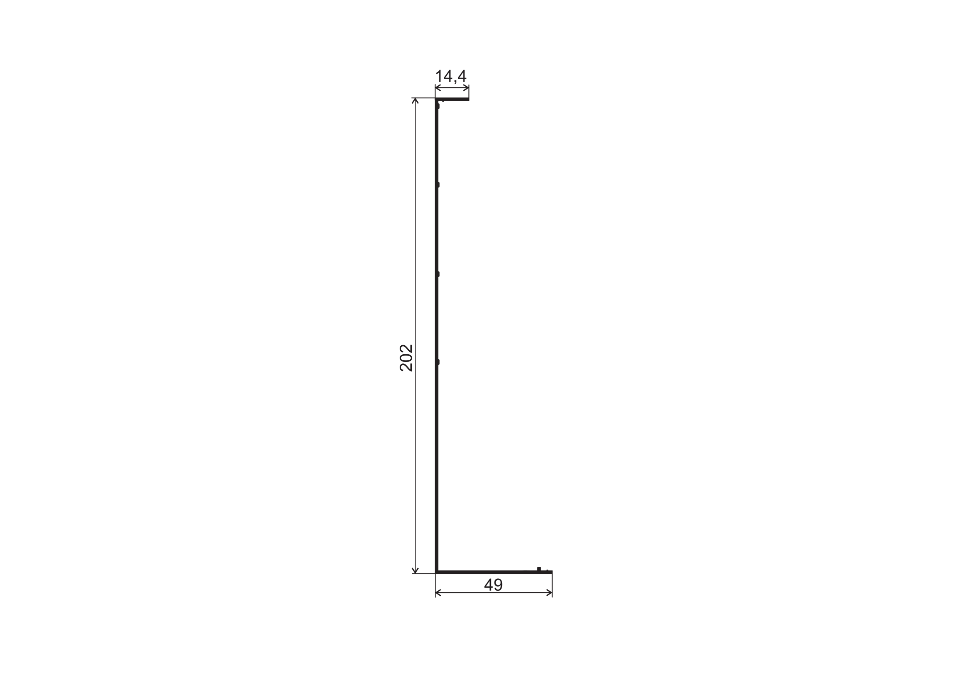 Abdeckleiste Aluminium 5000 mm Satin-ELOX Schwarz fuer Seitenverankerung-89-11AL00455000SE-A.4